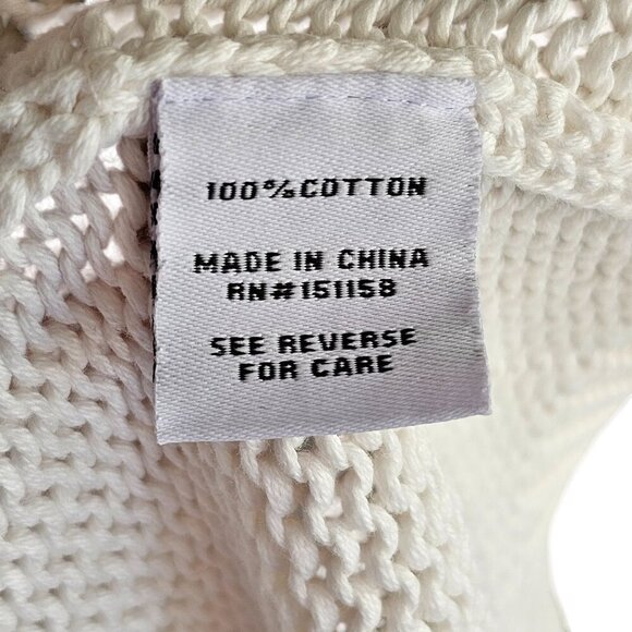 525 America White Knit Long Sleeve Sweater With Pink Love Sz M - Picture 7 of 8